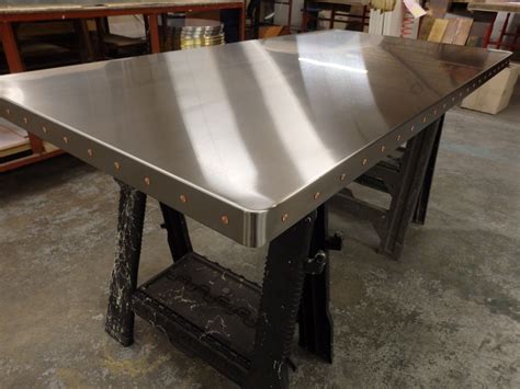 stainless steel topped table